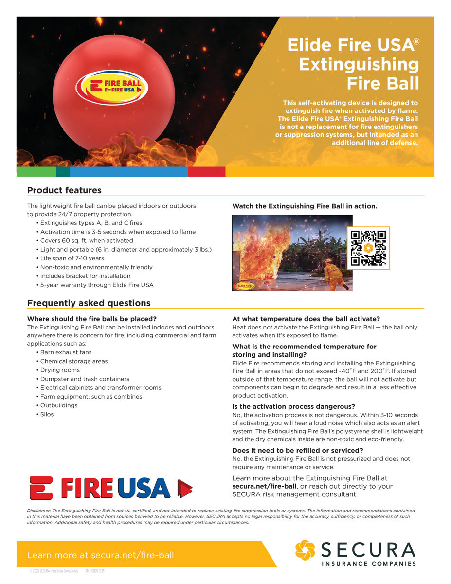 Elide Fire USA® Extinguishing Fire Ball Sell Sheet